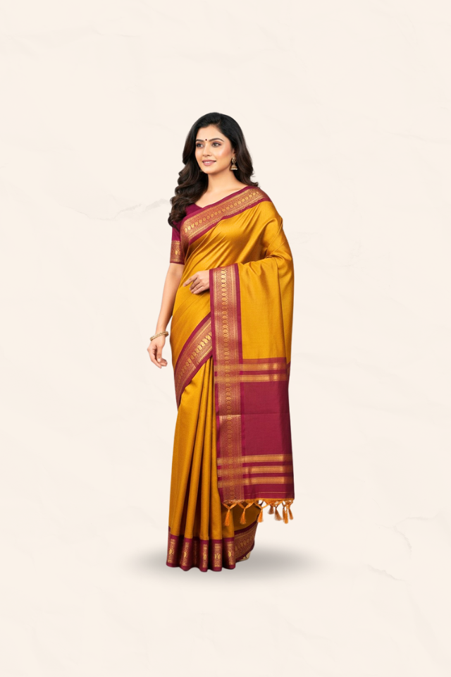 Nauvari Yellow Saree