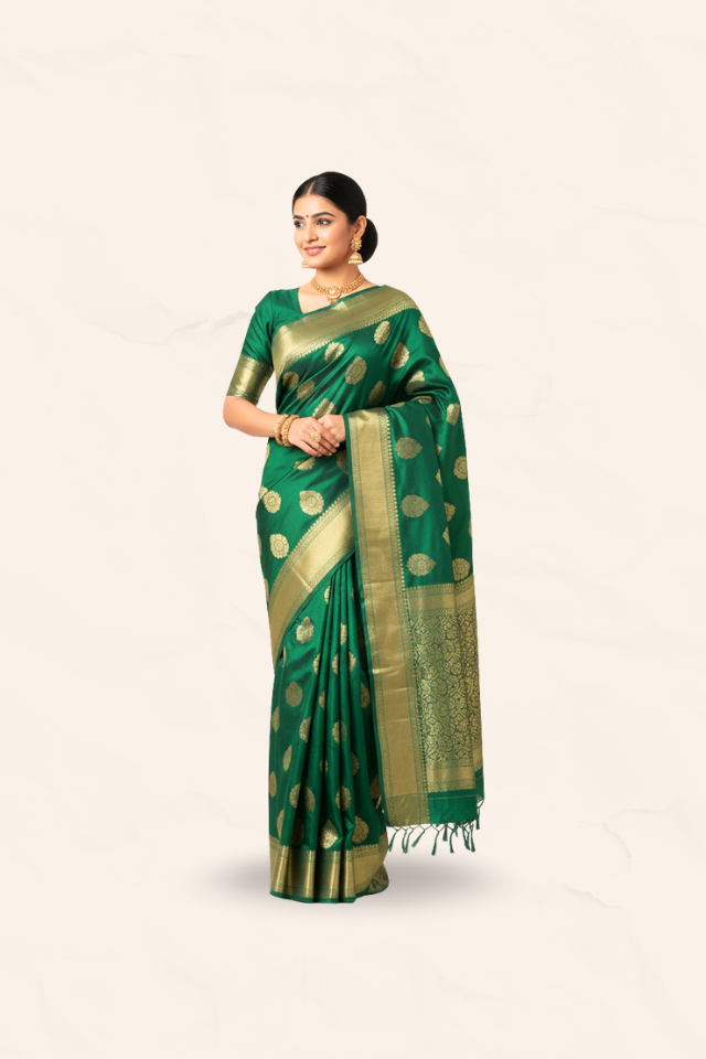 Nauvari Green Saree [RS]