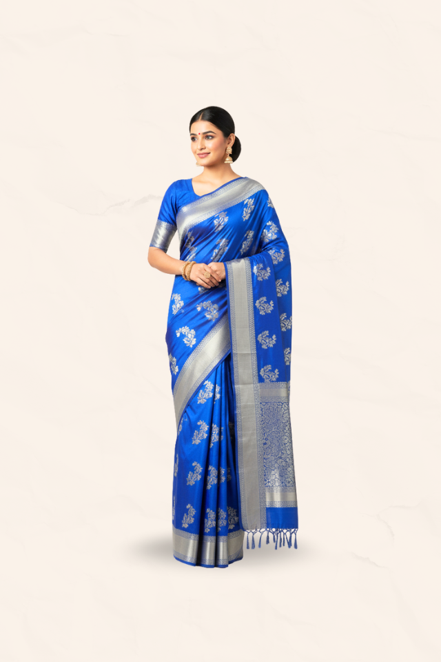 Nauvari Blue Saree [RS]